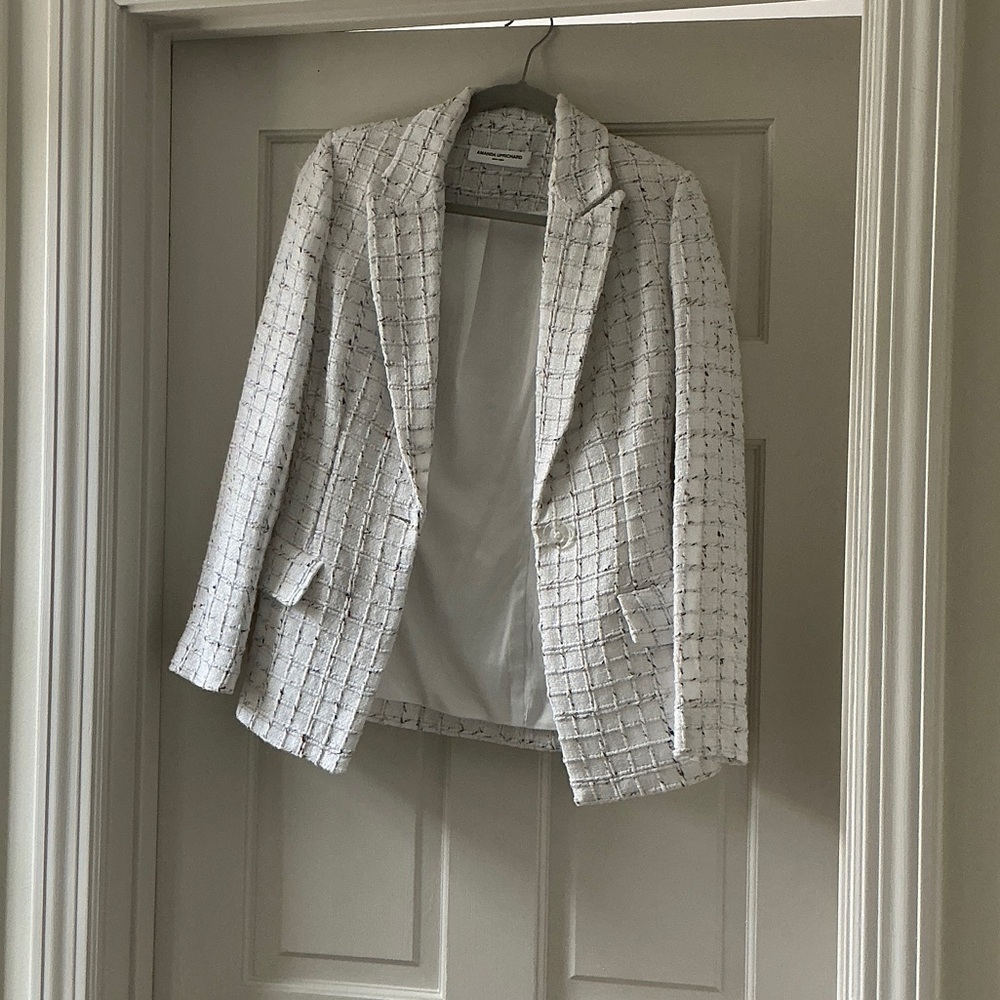 Amanda Uprichard White Textured Blazer